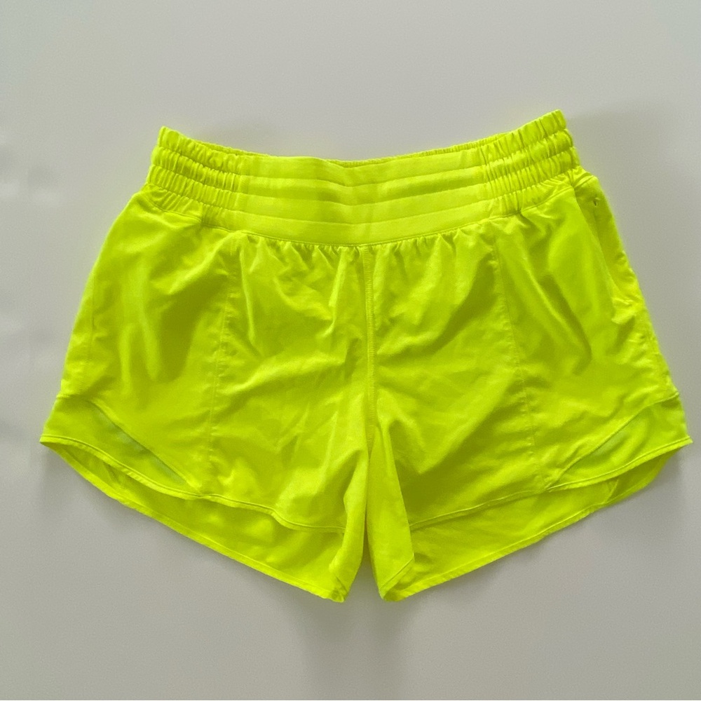 Lululemon Highlight Yellow Hotty Hot High-Rise Shorts 4”